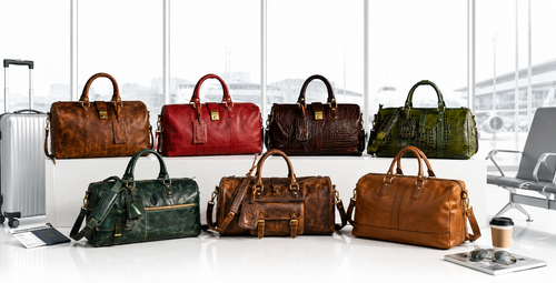 Leather duffle bags for men and women - travel bags and weekend bags made in Goa - Hema Emporium