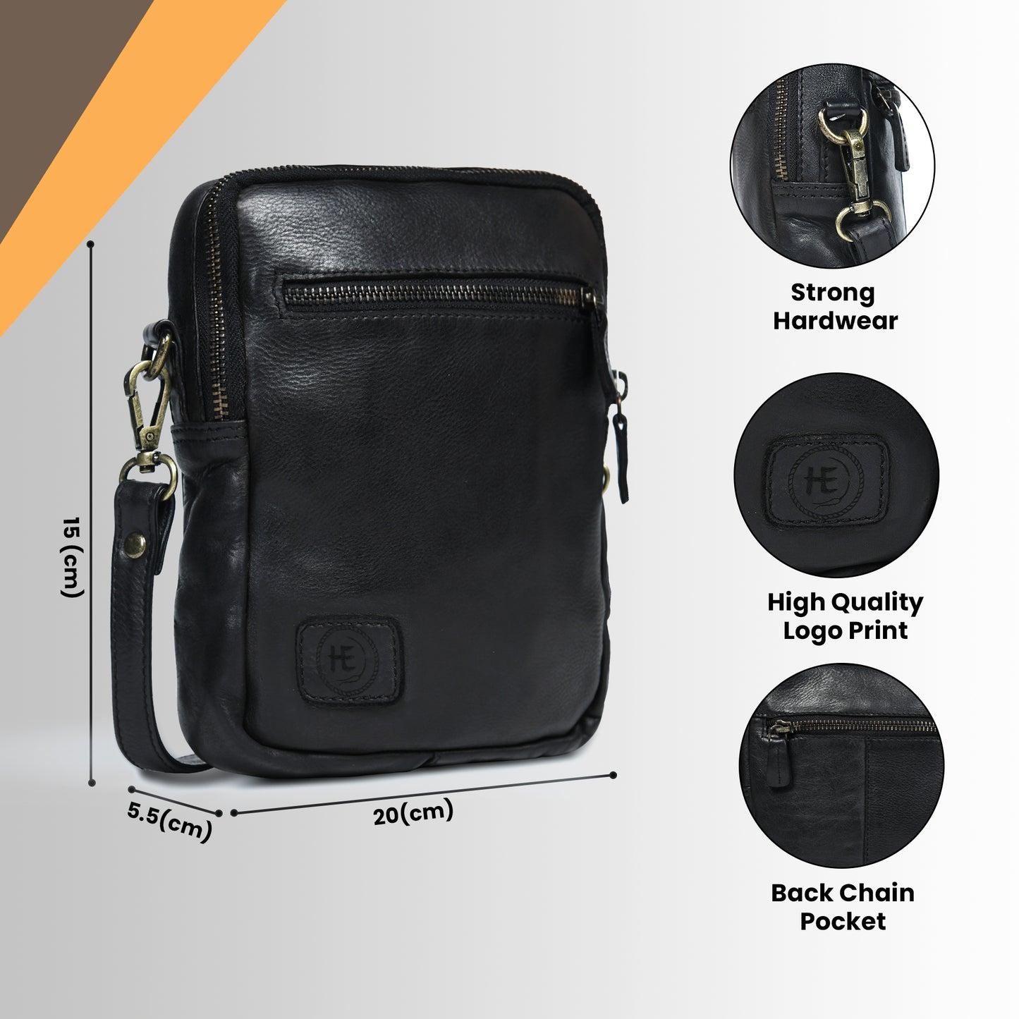 Mini square Messenger Bag - Black