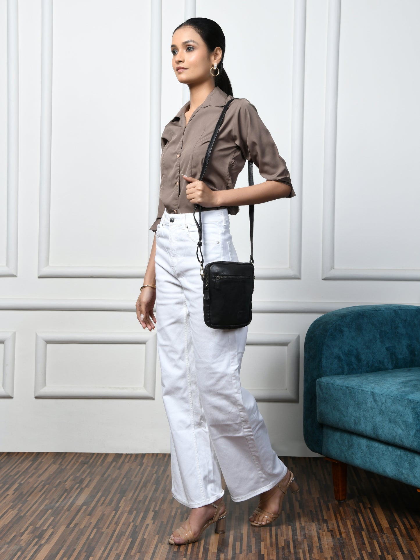 Mini square Messenger Bag - Black