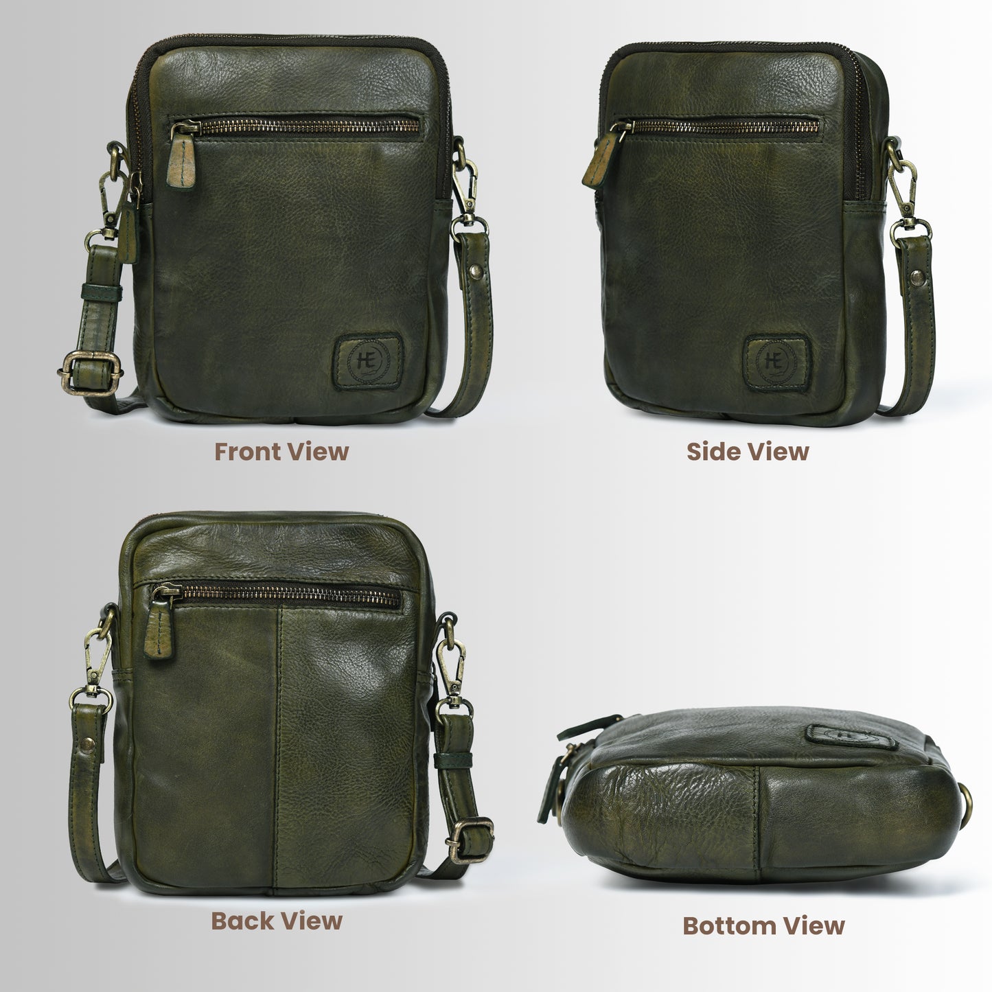 Mini square Messenger Bag - Olive Green