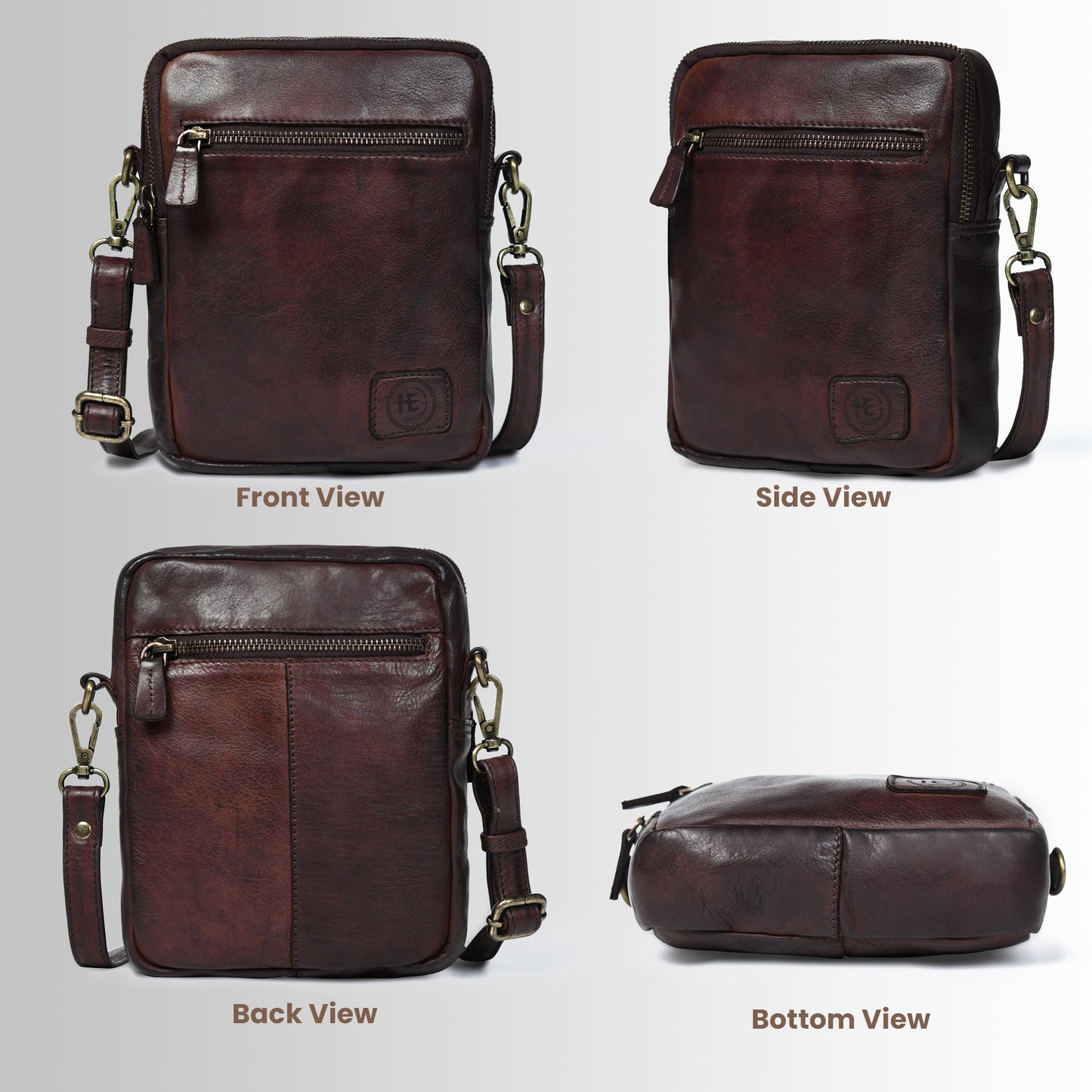 Mini square Messenger Bag - Dark Brown