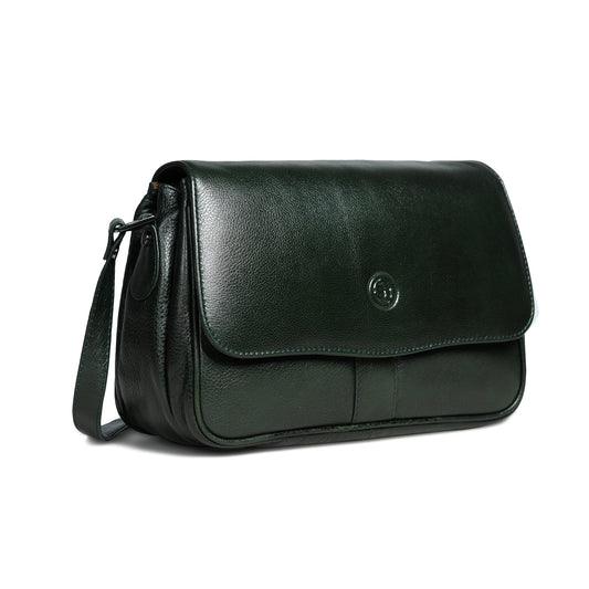 Soft Flap Women Bag - Forest Green