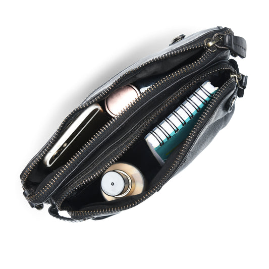 Compact leather Bag - Black