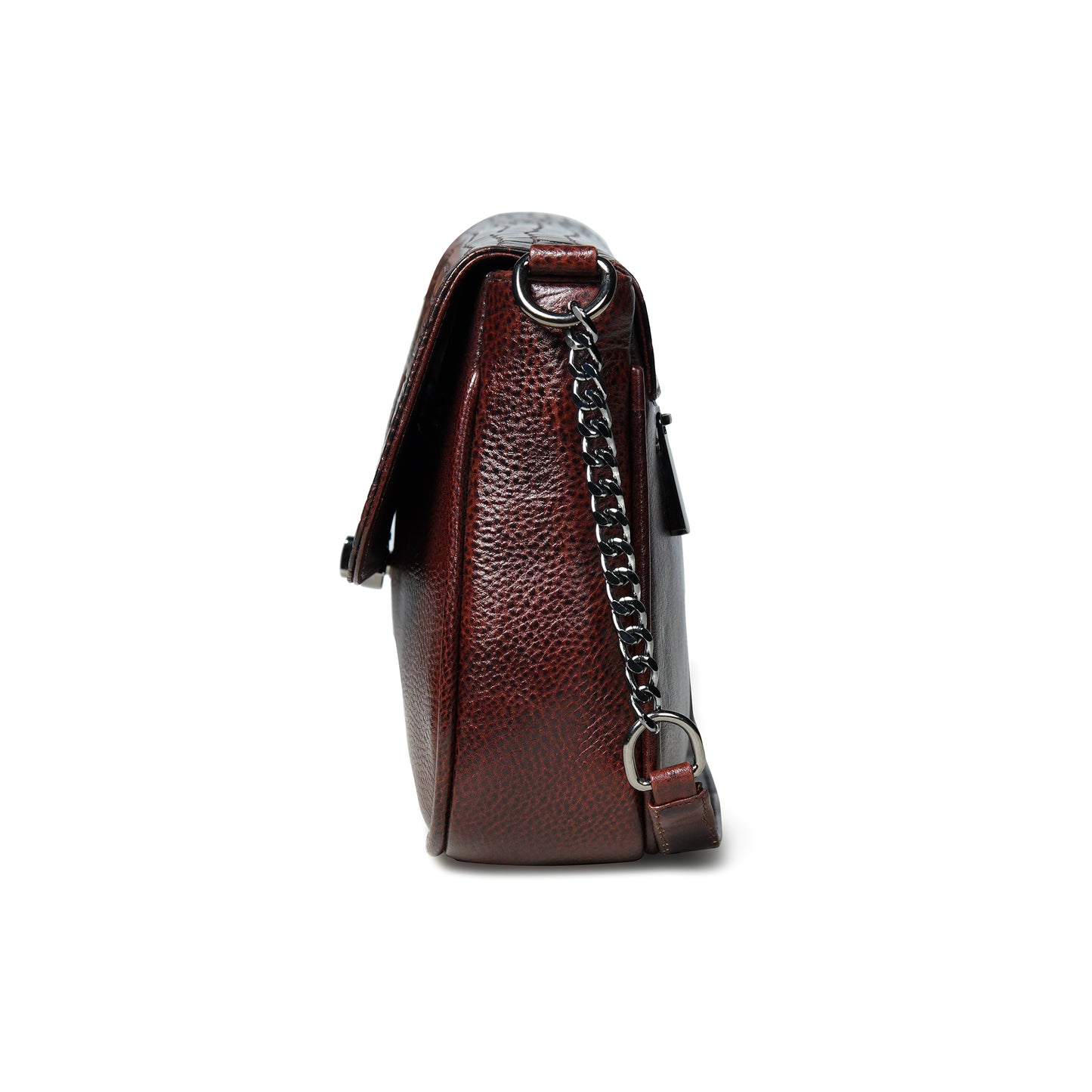 Croc Flap Sling Bag - Maroon Red