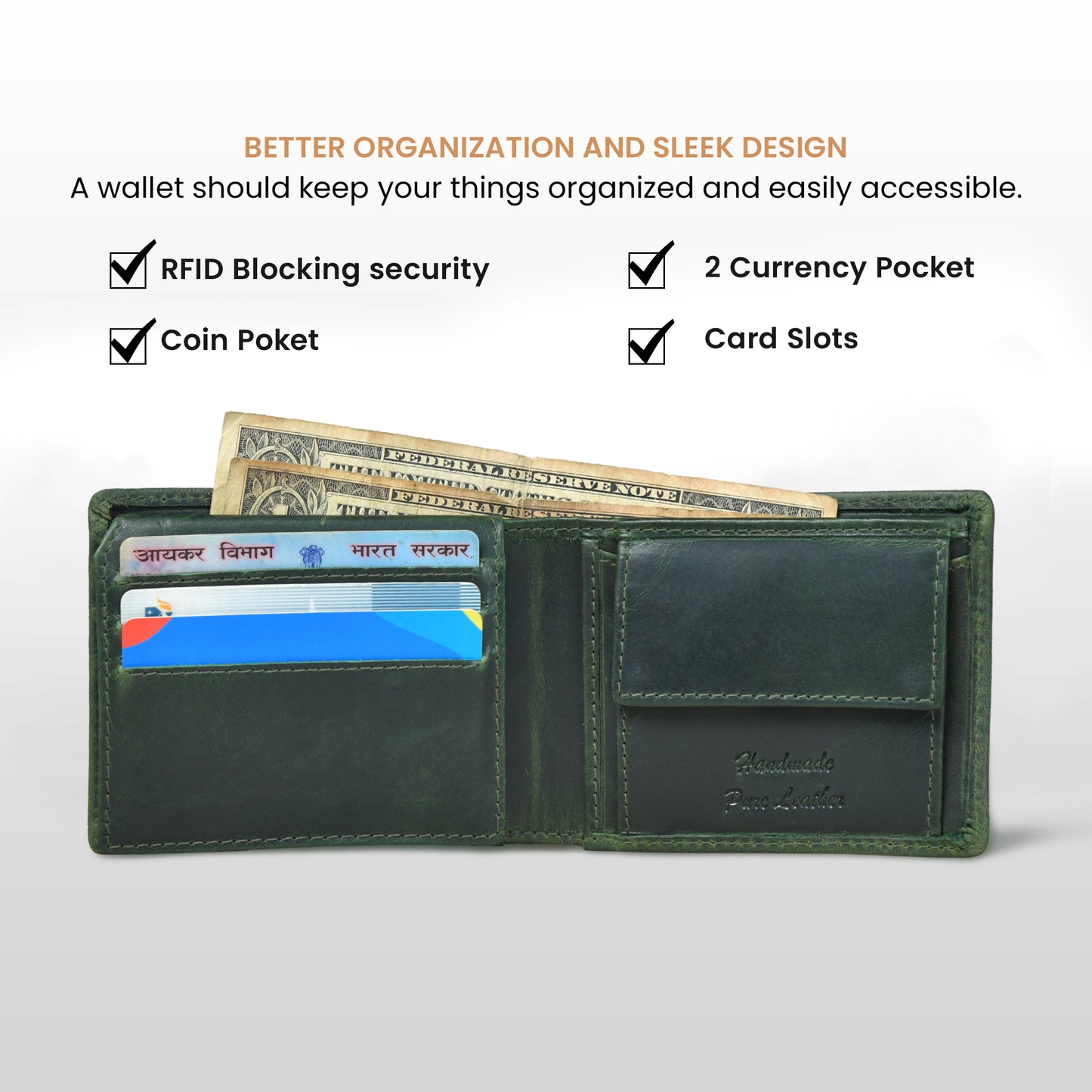 PureFold Classic Wallet - Olive Green