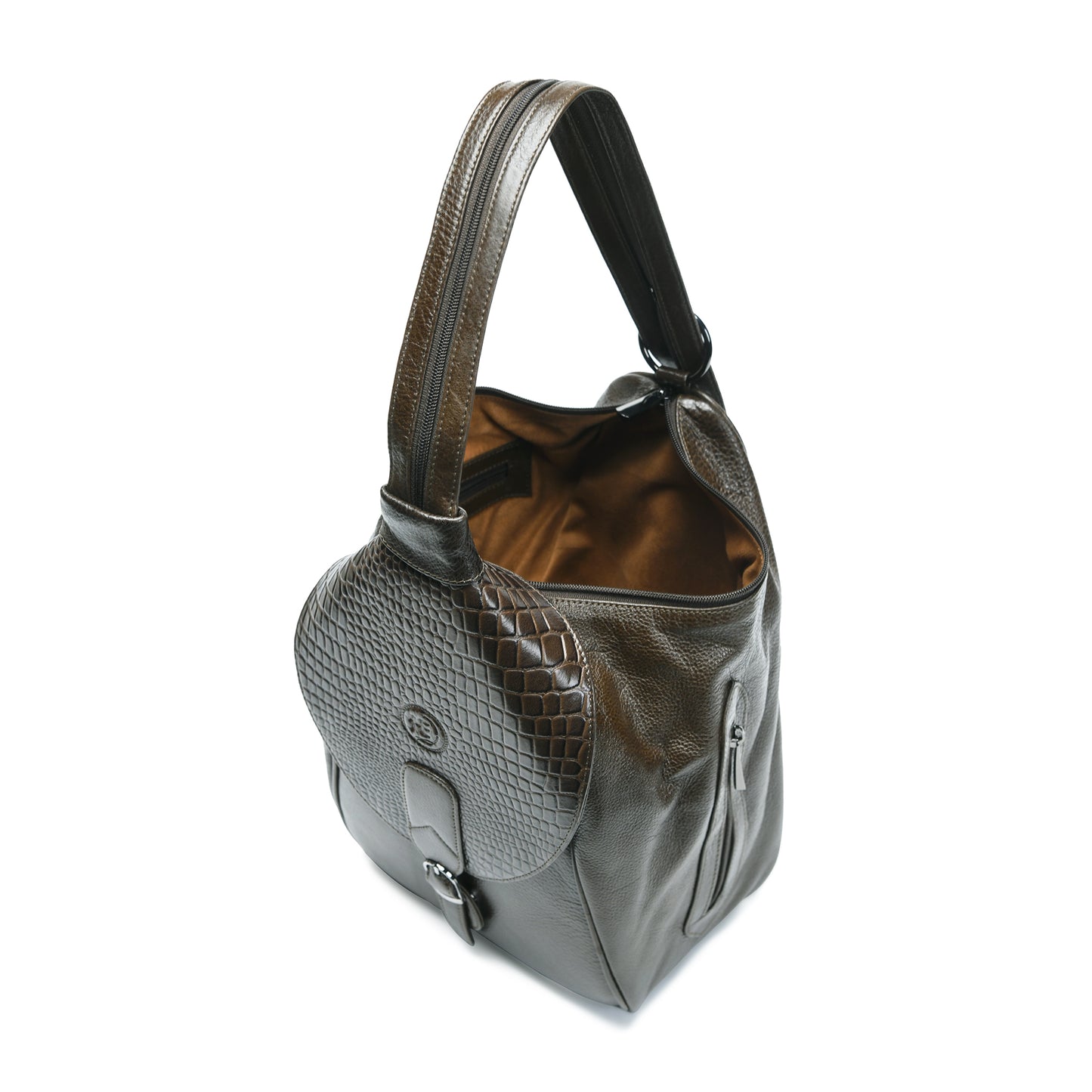 2 in 1 Leather Women Backpack and Shoulder Bag - Mehndi Brown