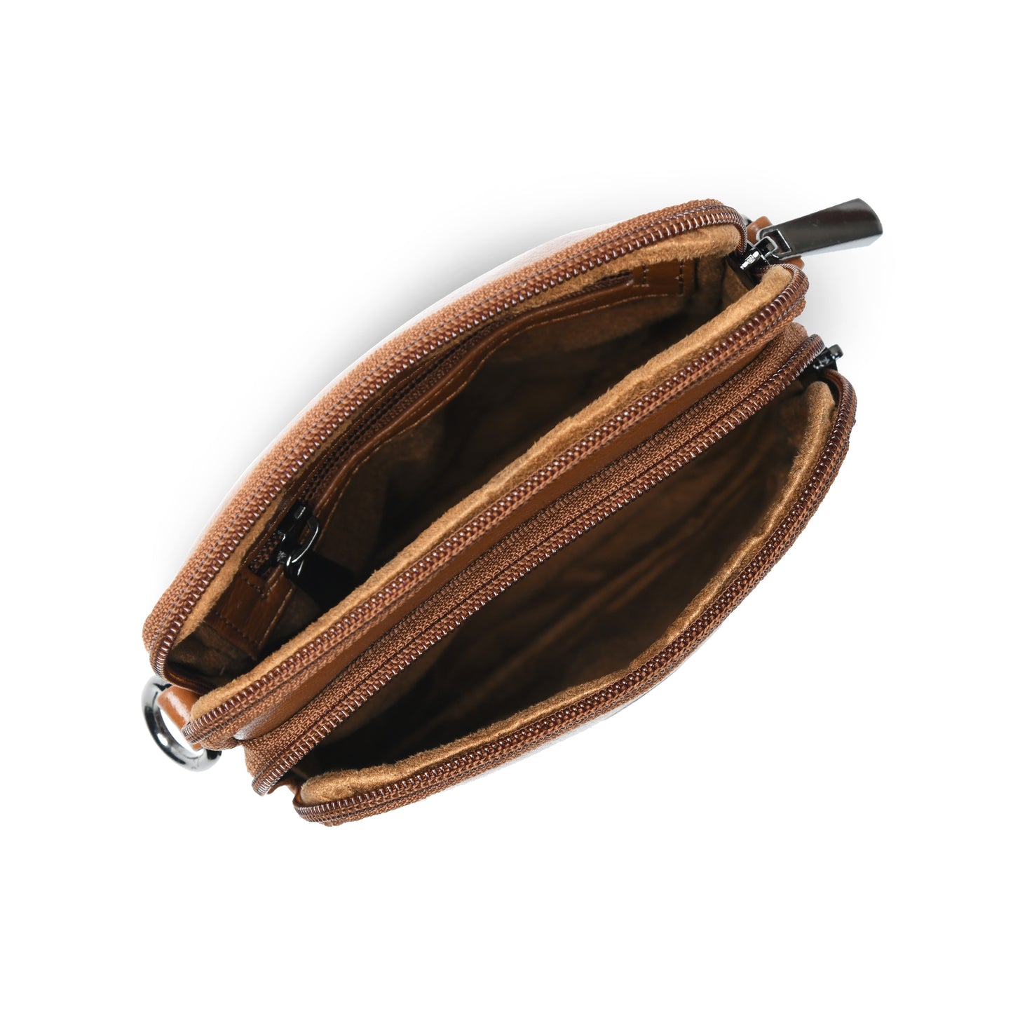 Classic Leather Mobile Sling Bag - Brown