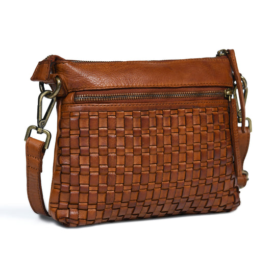 Woven Leather Bag - Tan Brown