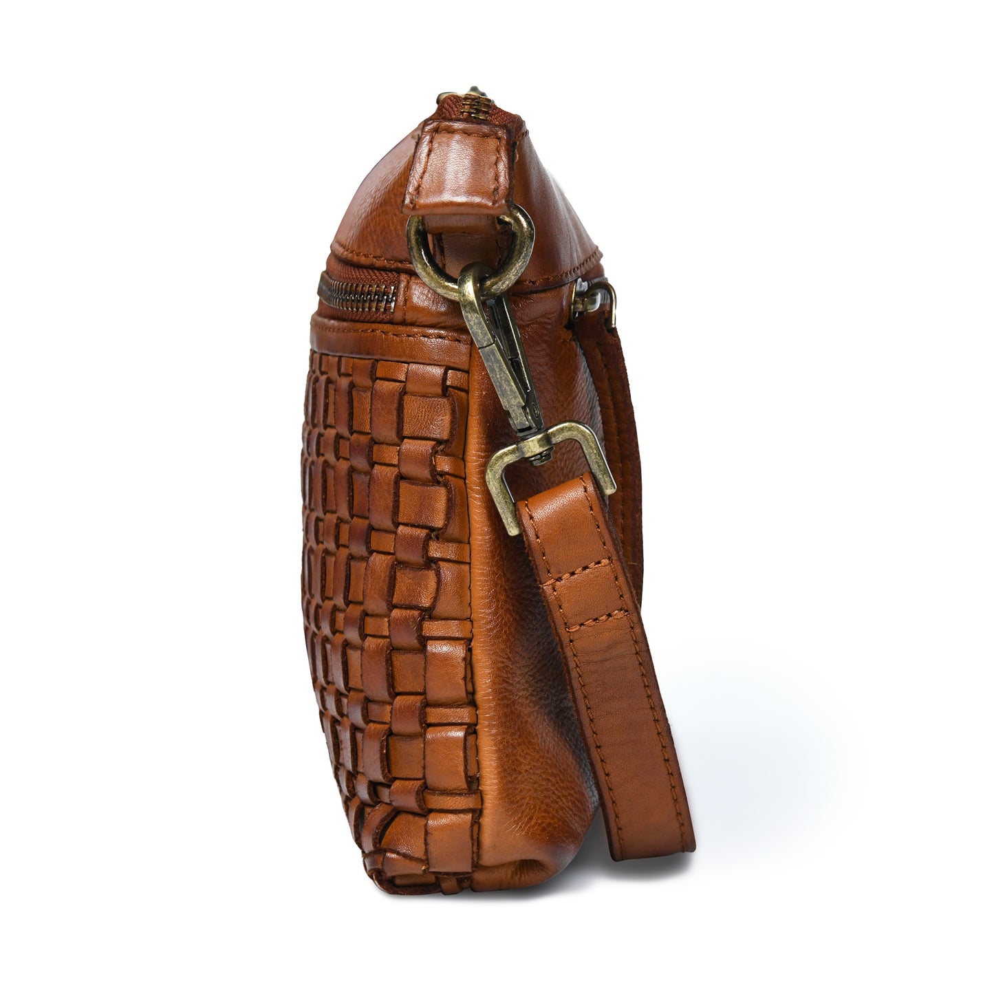 Woven Leather Bag - Tan Brown