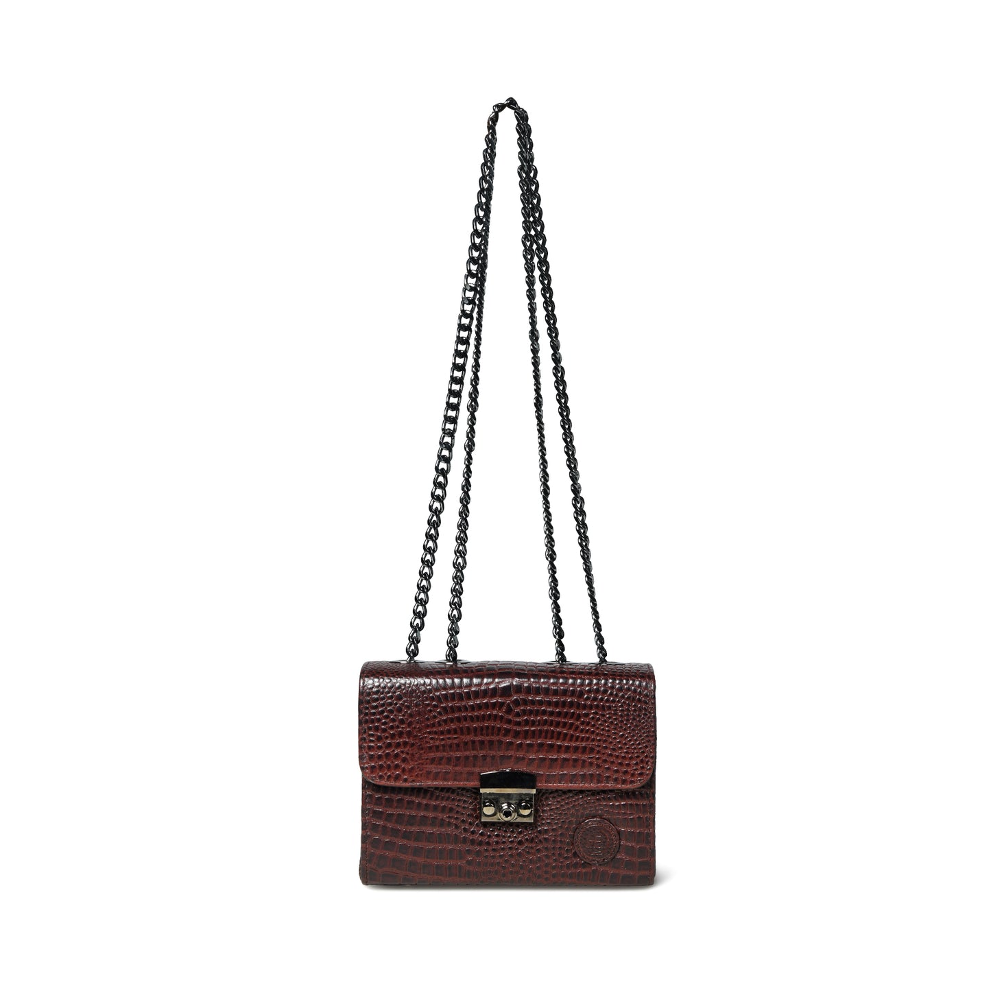 Croc Charm Crossbody Bag - Maroon