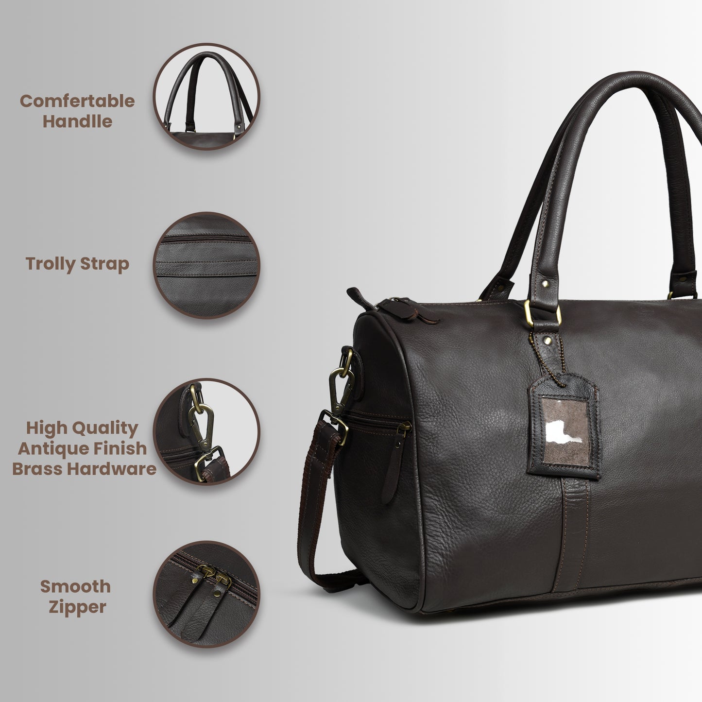 UrbanTrek Luxe Duffle - Dark Brown