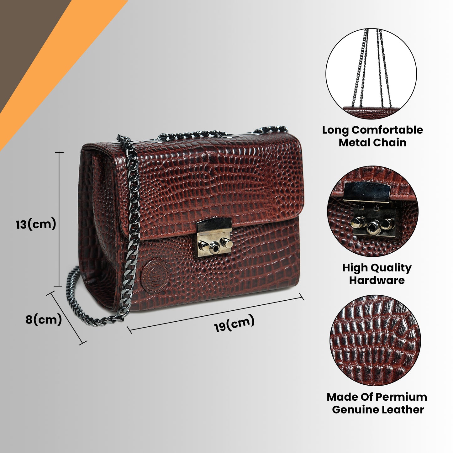 Croc Charm Crossbody Bag - Maroon