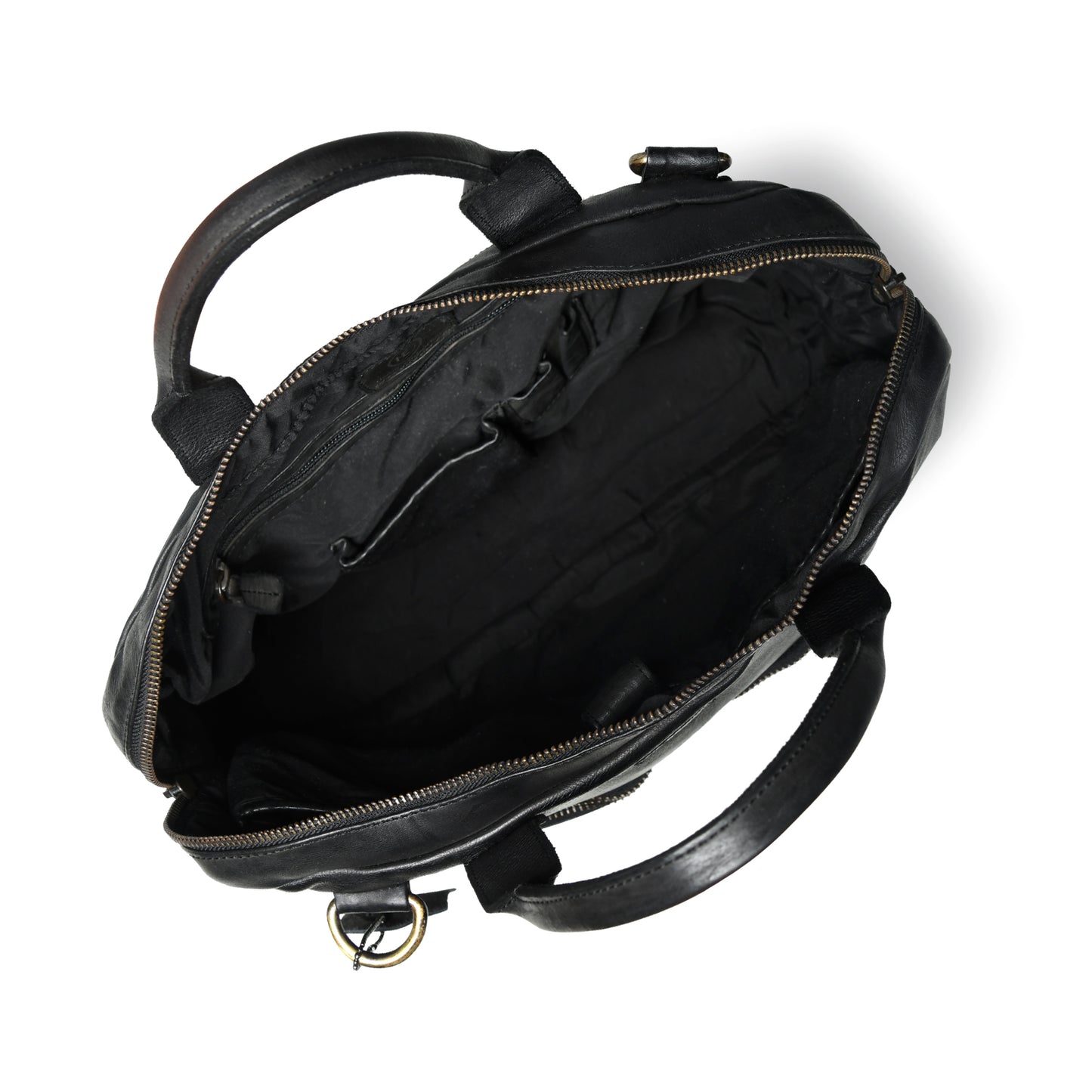 Classic Leather Laptop Bag - Black