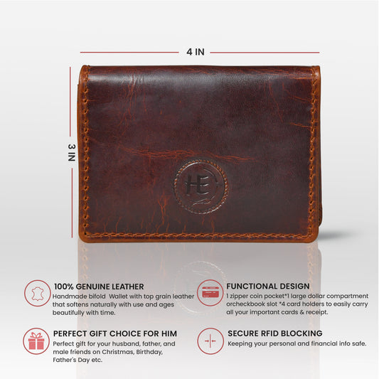 SafeSlip Leather Wallet - Dark Brown