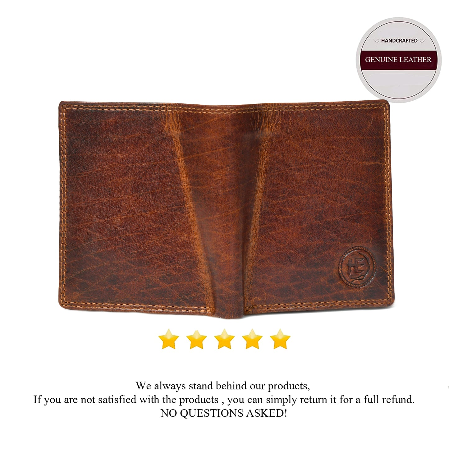 Vintage Brown Trifold ID Wallet