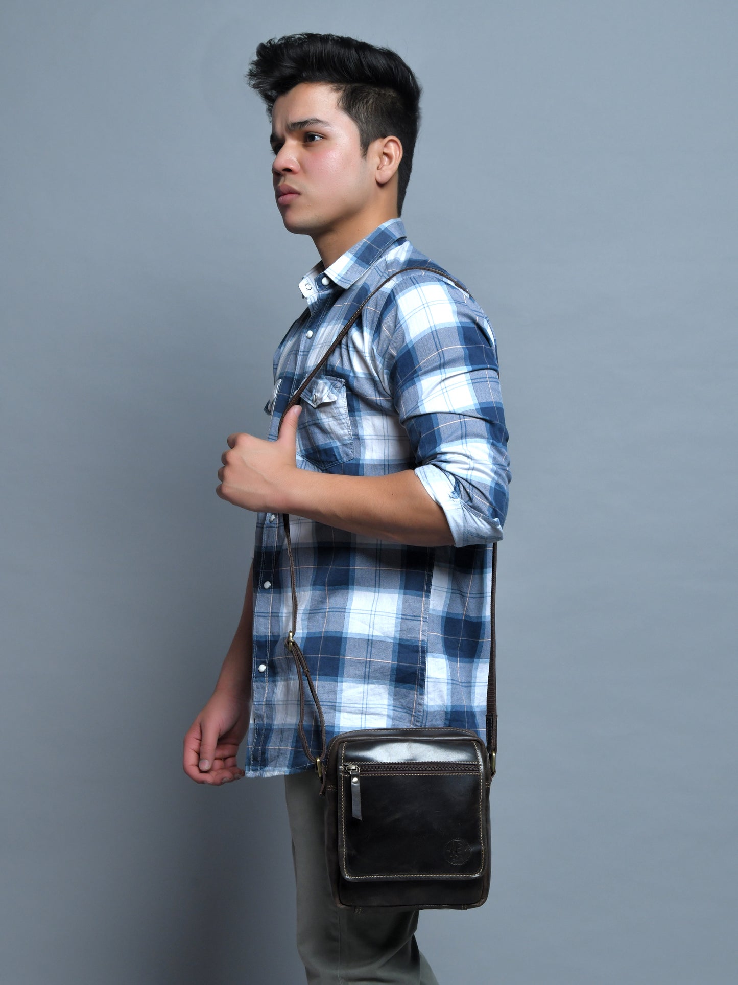 Everyday Leather Sling Pouch - Dark Brown