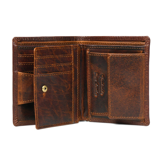 Vintage Tan Brown Trifold ID Wallet