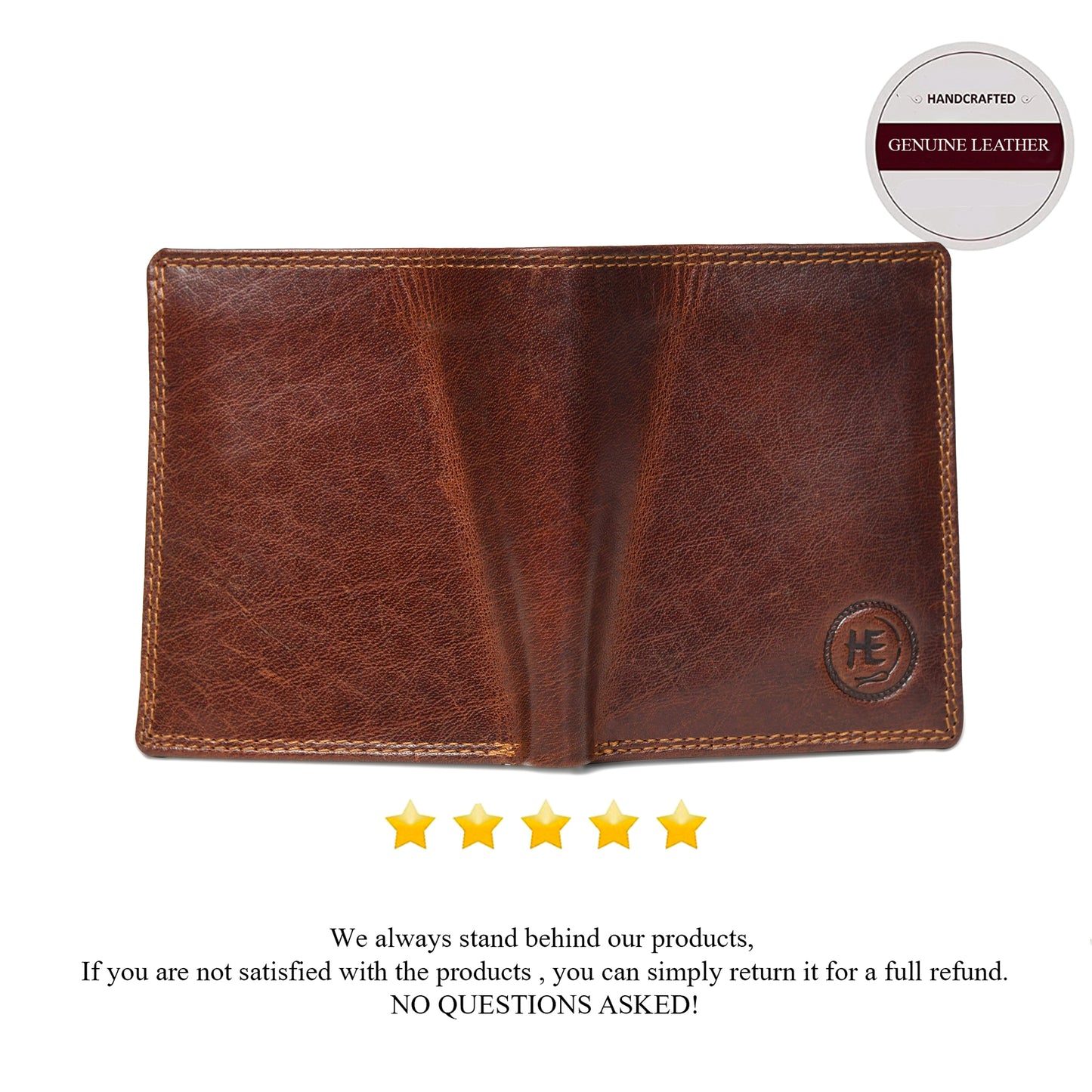 Vintage Tan Brown Trifold ID Wallet