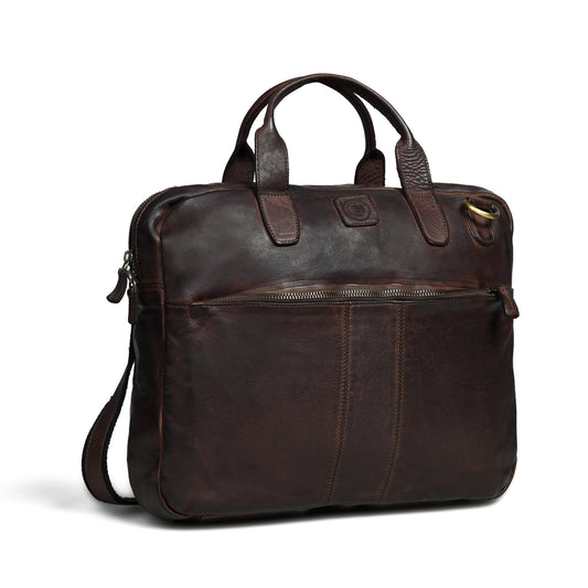 Dark Brown Vintage Leather Laptop Bag