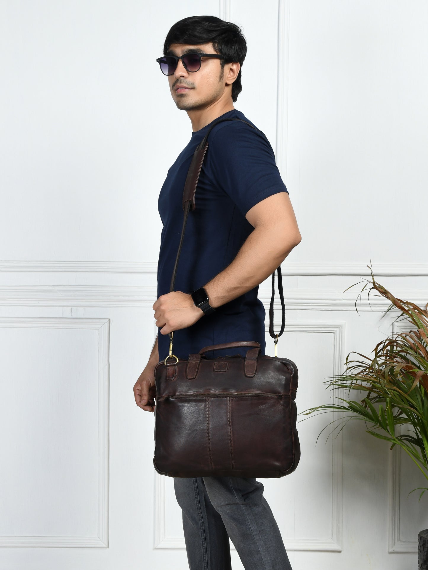 SaddleStone Executive Laptop Bag - Dark Brown