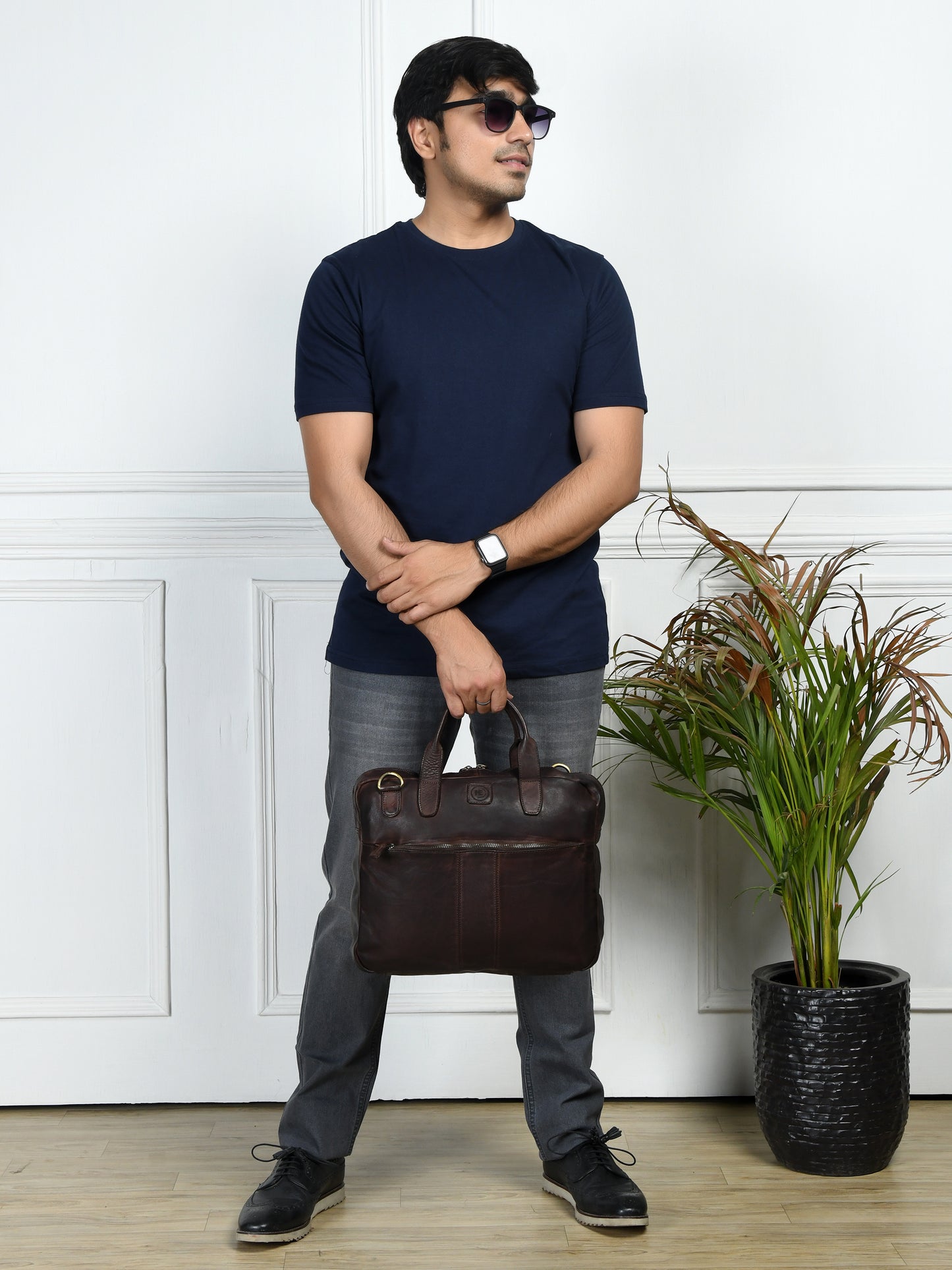 SaddleStone Executive Laptop Bag - Dark Brown
