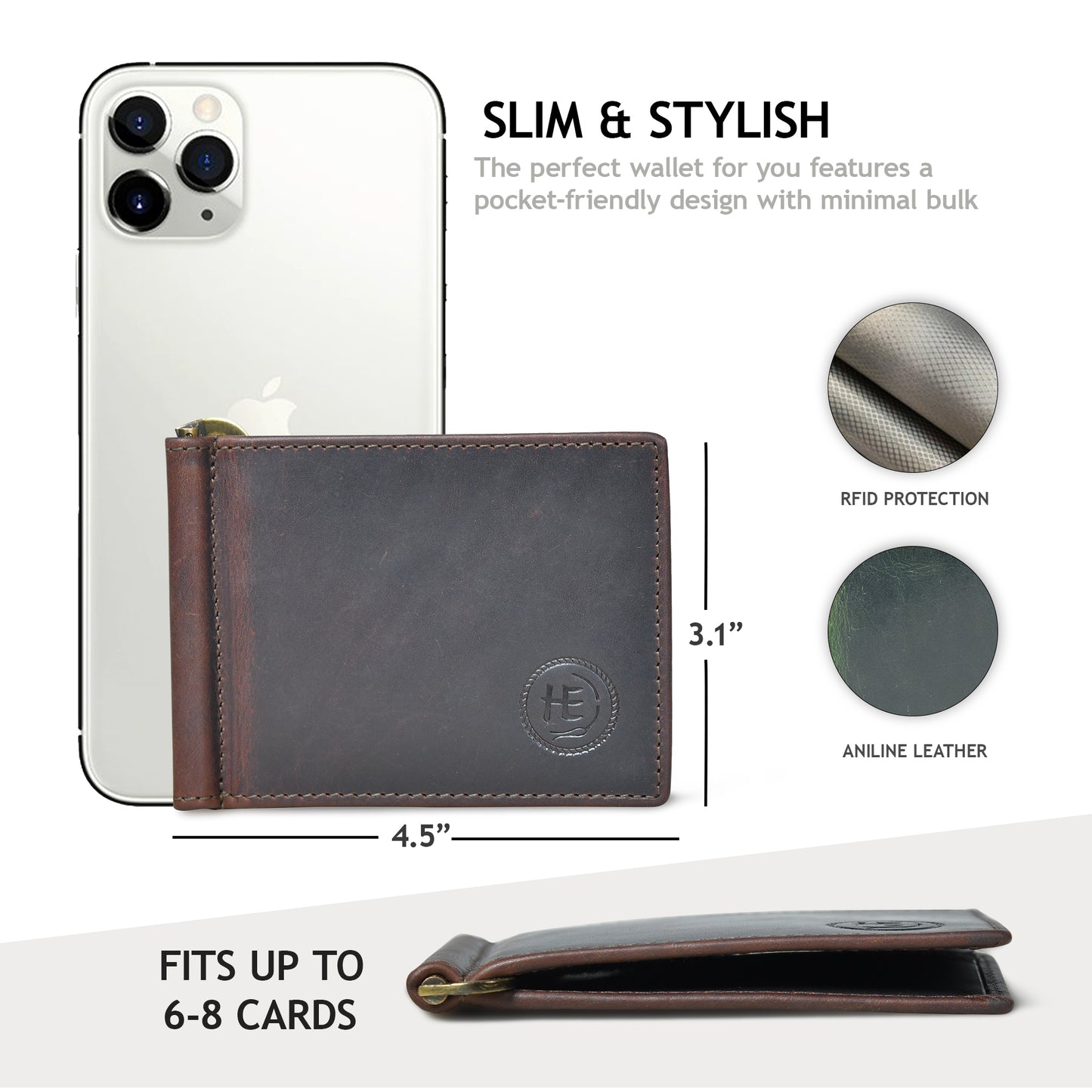 SafeCarry Leather Wallet - Dark Brown