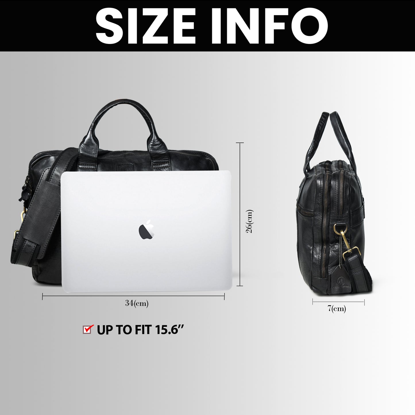 Vegan Leather Office Bag - Black