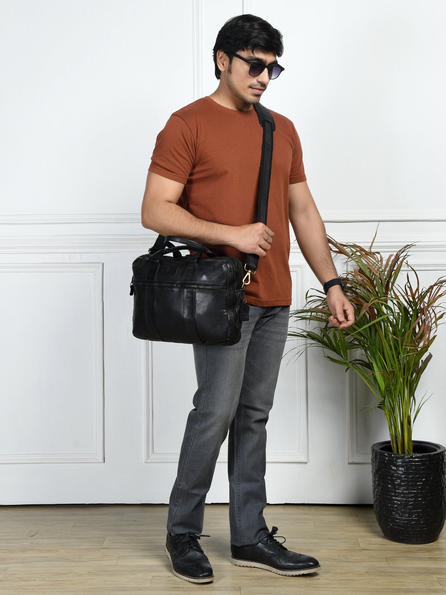 Vegan Leather Office Bag - Black