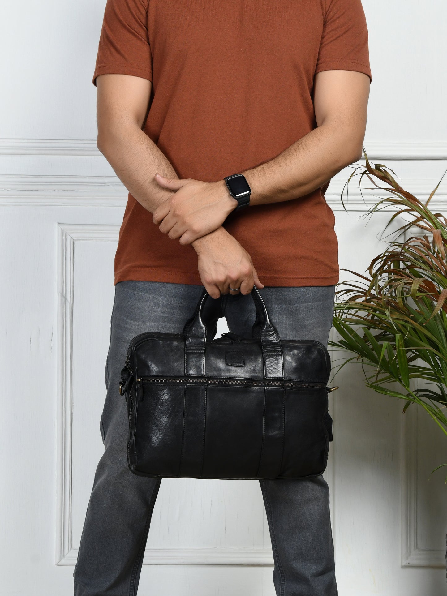 Vegan Leather Office Bag - Black