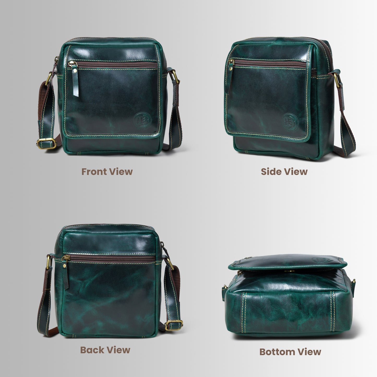 Everyday Leather Sling Pouch - Forest Green
