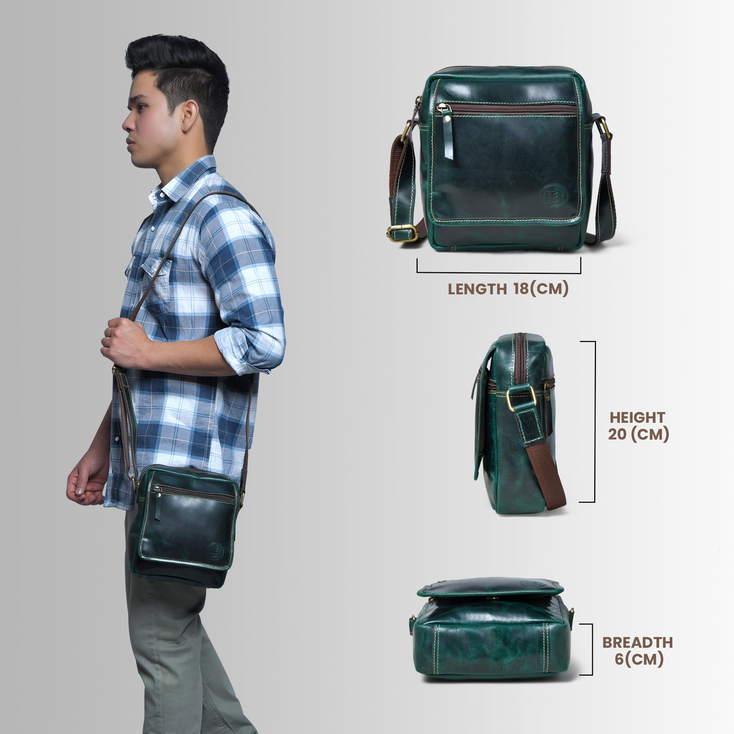 Everyday Leather Sling Pouch - Forest Green
