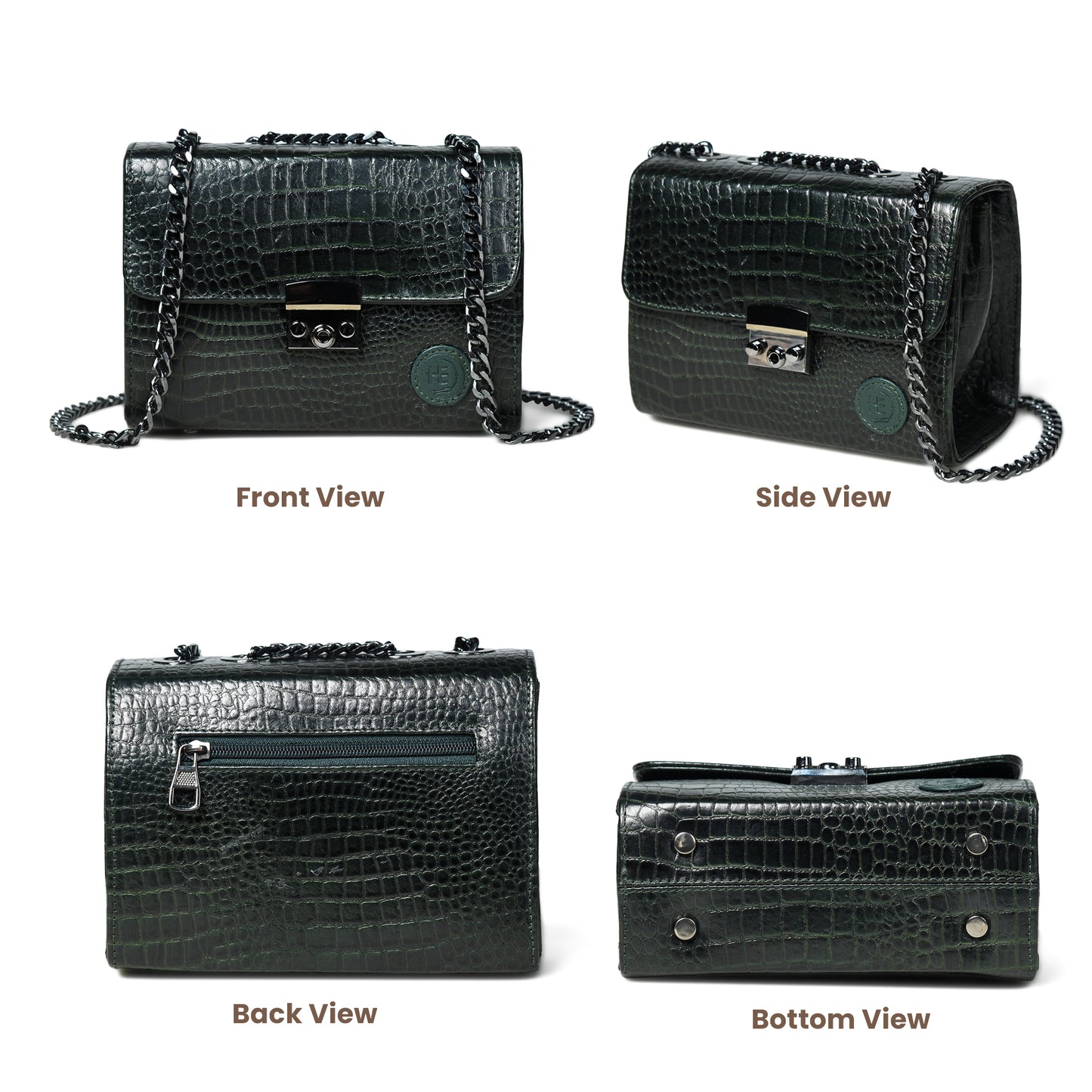 Croc Charm Crossbody Bag - Forest Green