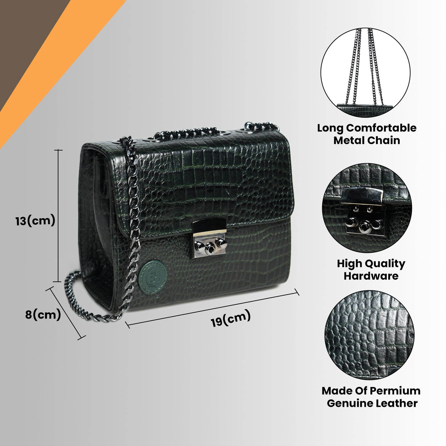 Croc Charm Crossbody Bag - Forest Green