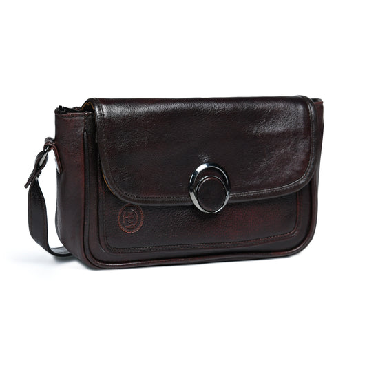 Classic Leather Pouch for Women - Dark Brown