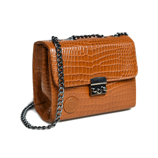 Croc Charm Crossbody Bag - Brown