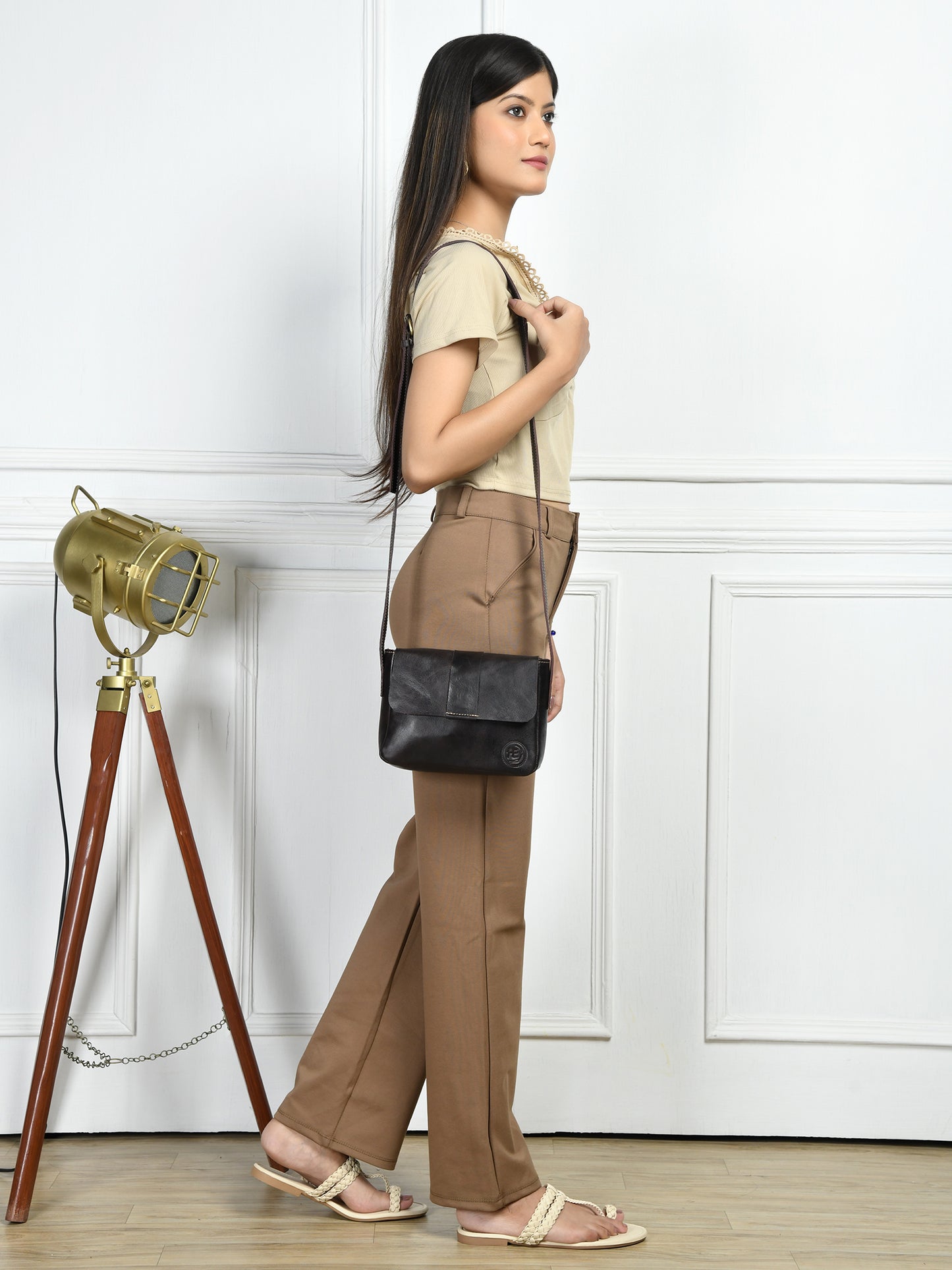 Minimalist Leather Bag for Women - Black
