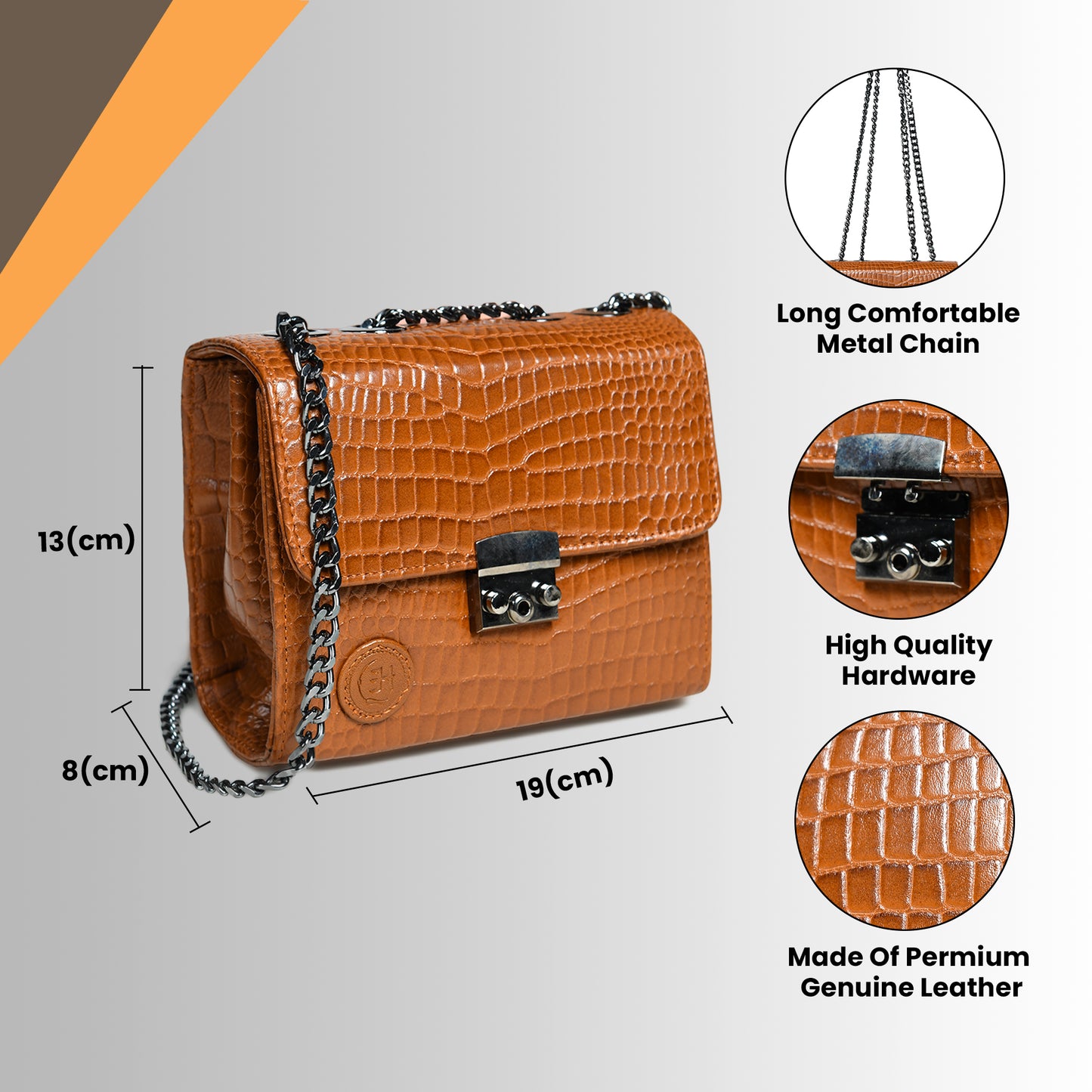 Croc Charm Crossbody Bag - Brown