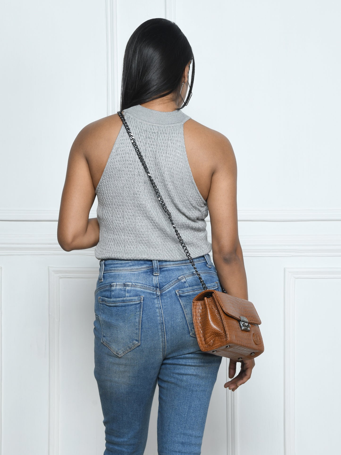 Croc Charm Crossbody Bag - Brown
