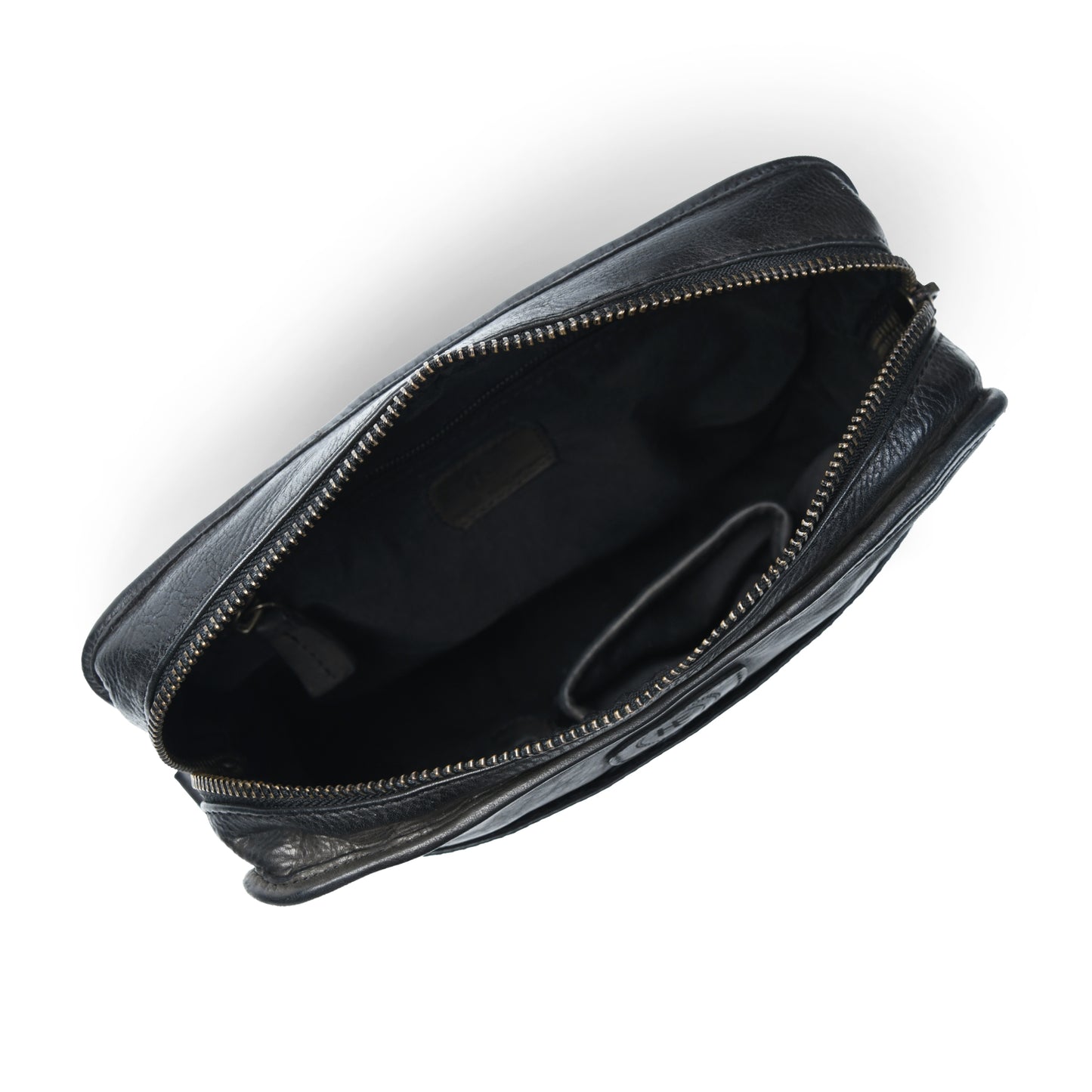 Leather Square Crossbody Bag - Black