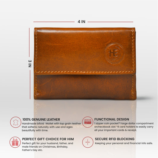 Men’s Compact RFID Wallet - Brown