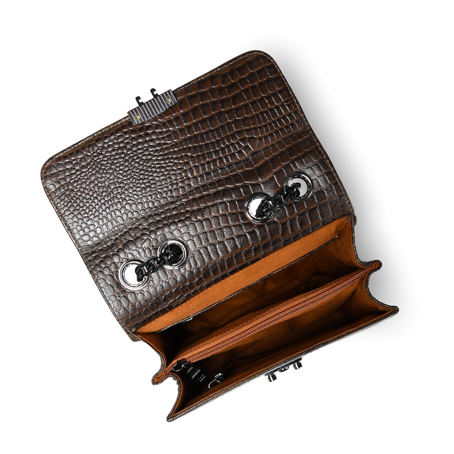 Croc Charm Crossbody Bag - Dark Brown