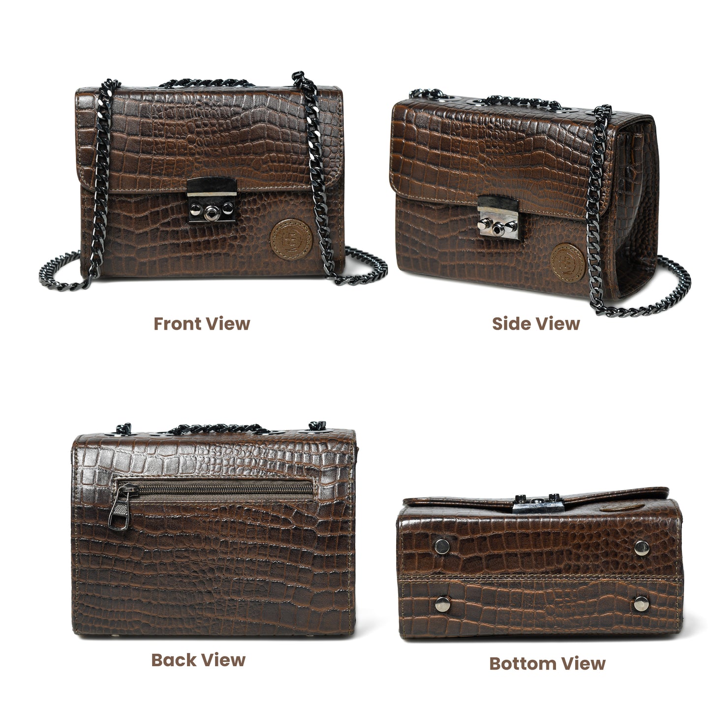 Croc Charm Crossbody Bag - Dark Brown