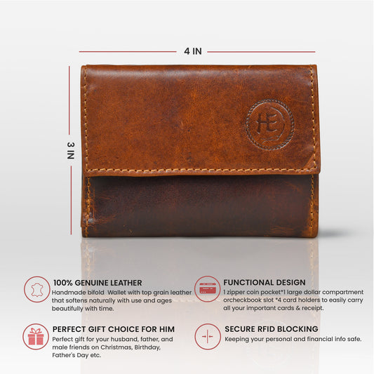 Men’s Compact RFID Wallet - Tan Brown
