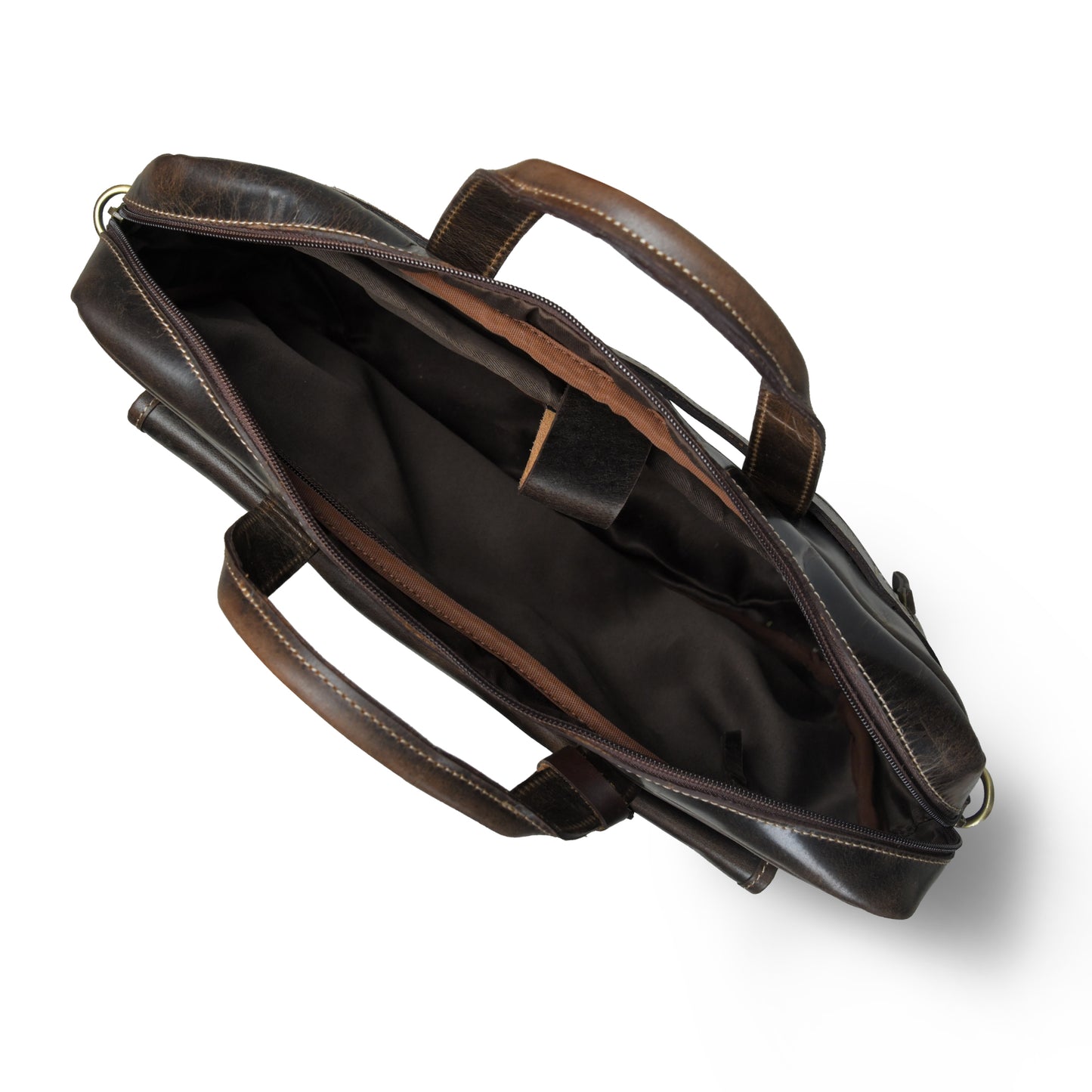 Classic Leather Laptop Bag - Dark Brown