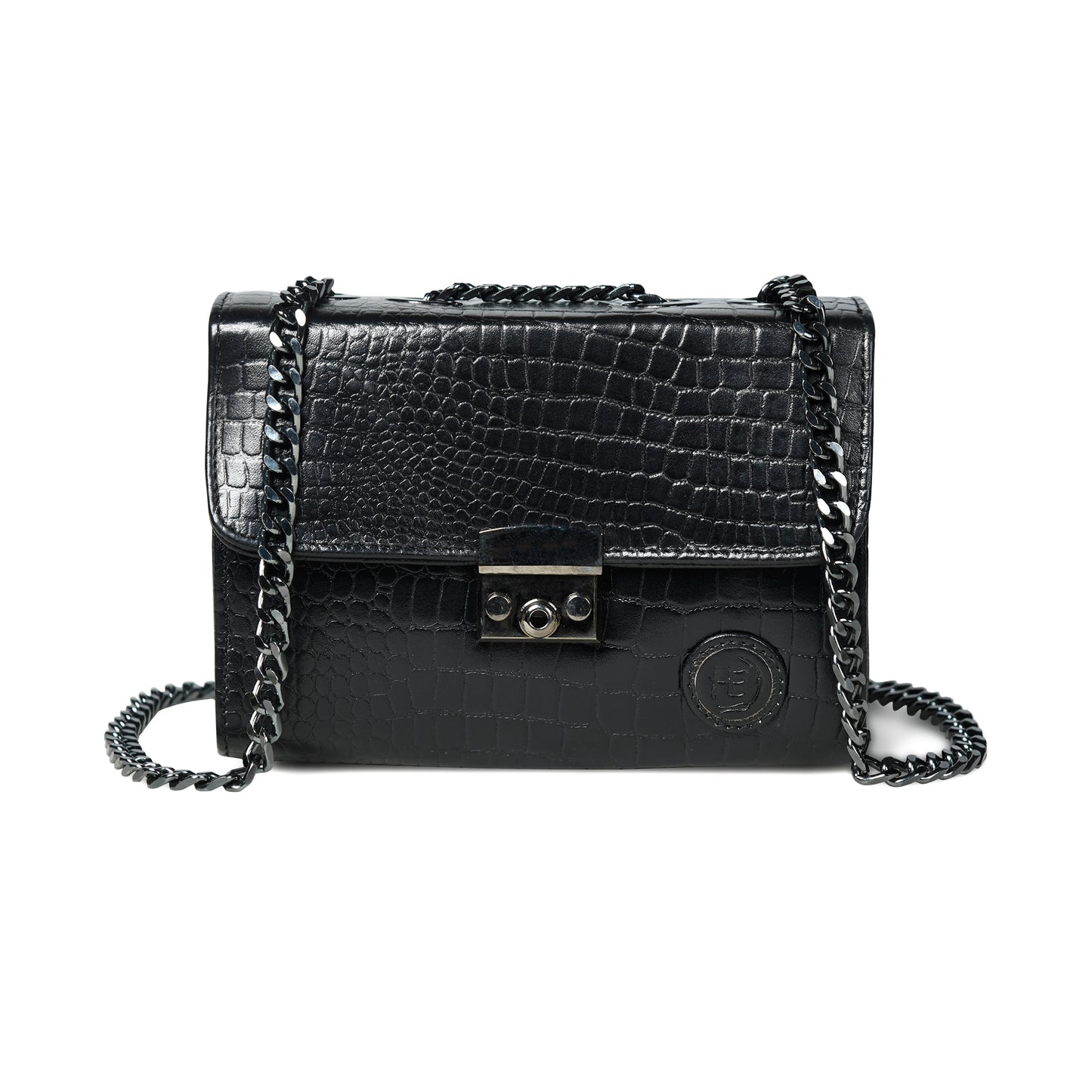 Croc Charm Crossbody Bag - Black