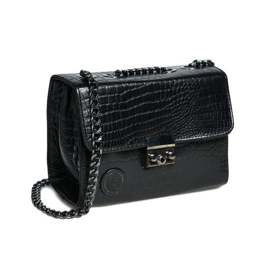 Croc Charm Crossbody Bag - Black
