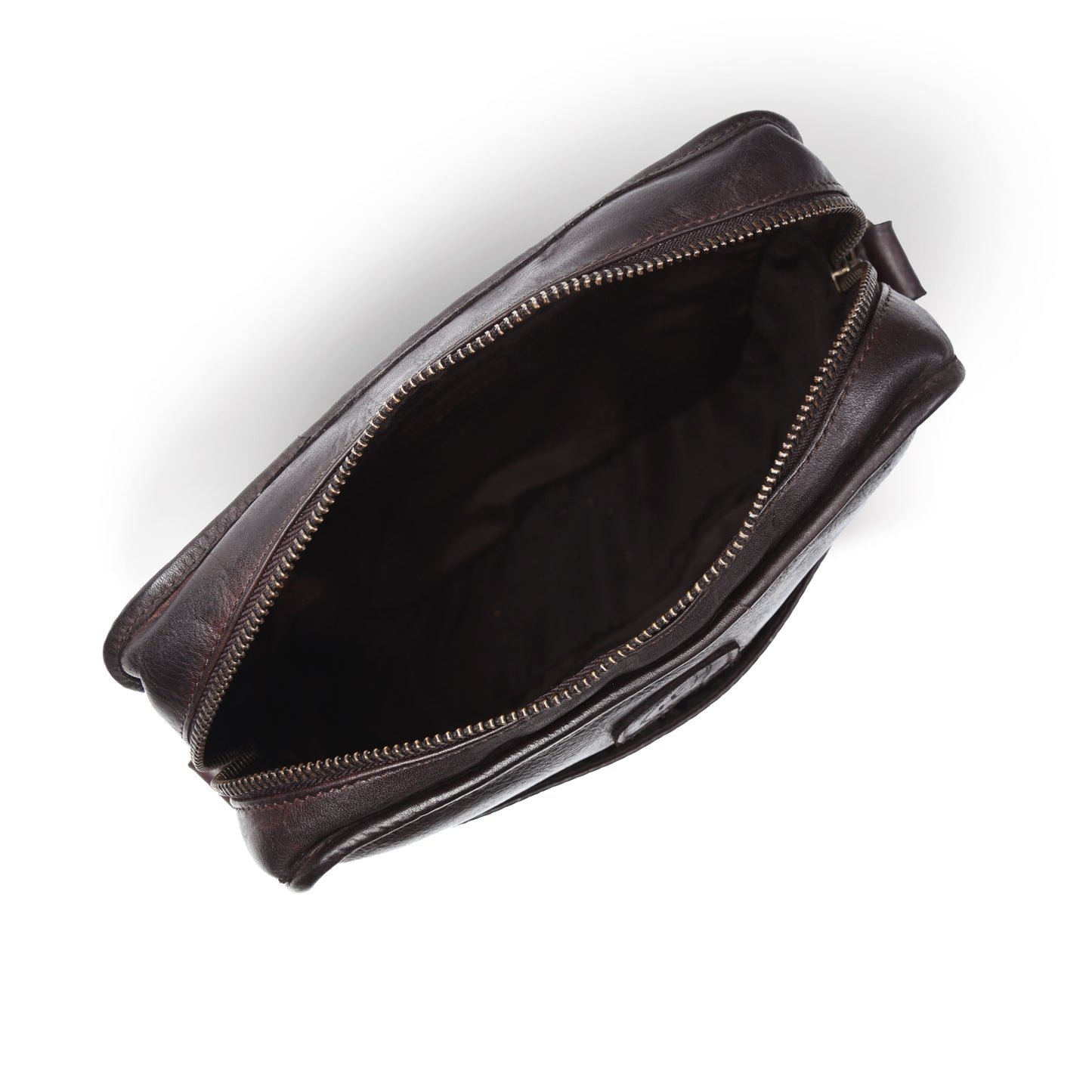 Leather Square Crossbody Bag - Dark Brown