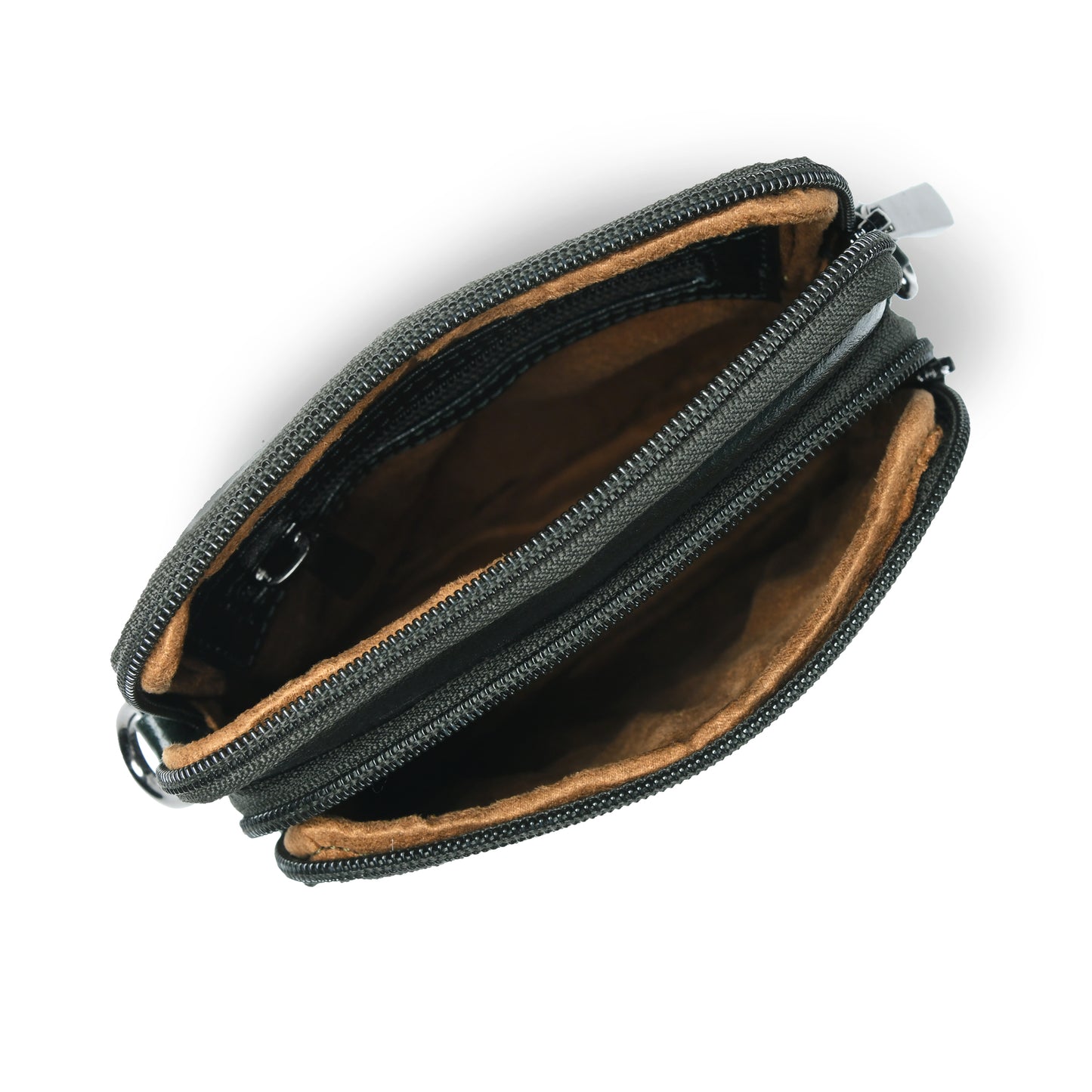 Classic Leather Mobile Sling Bag - Forest Green