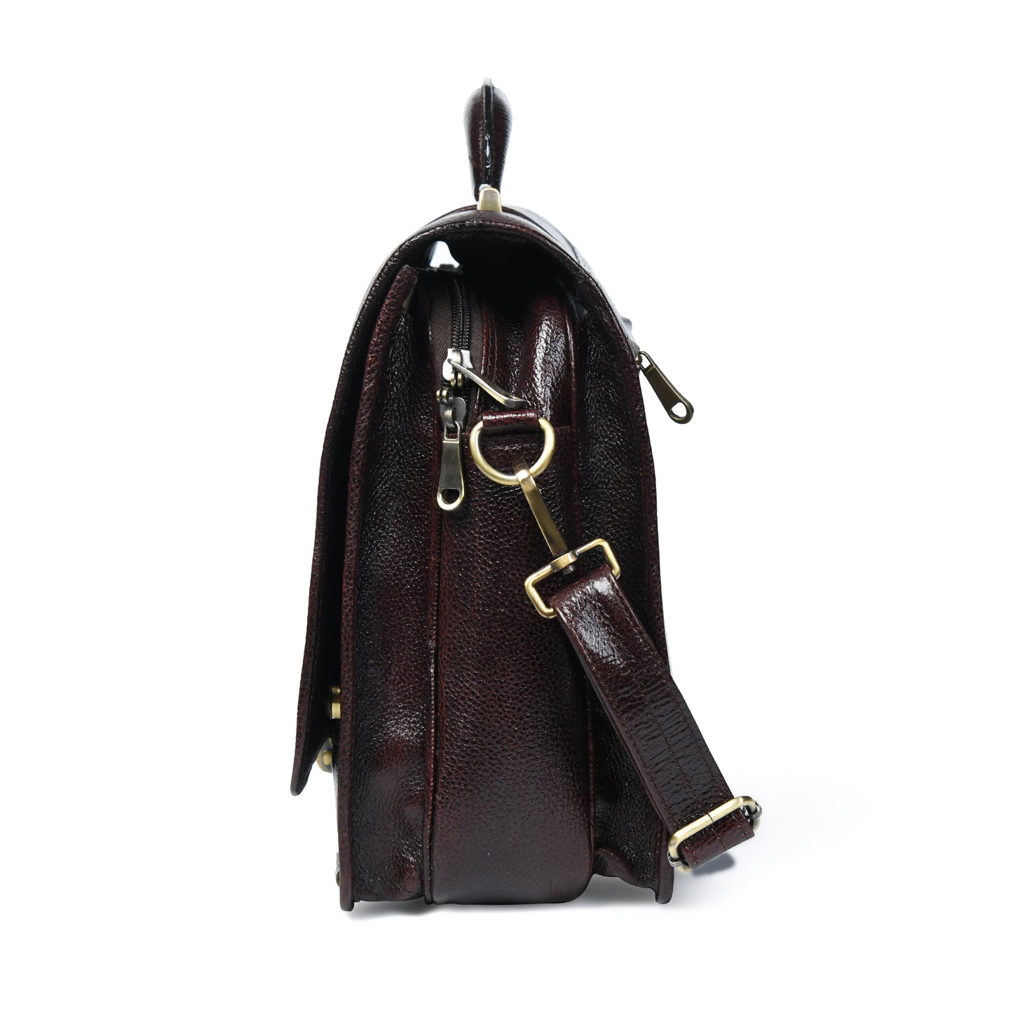 Vintage Leather Briefcase - Dark Brown