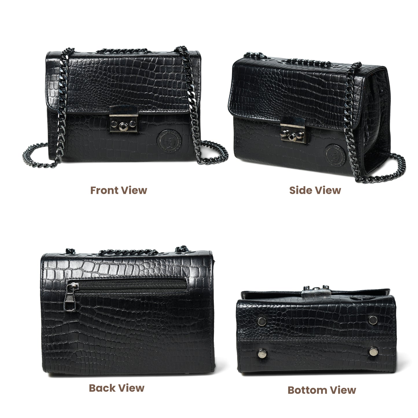 Croc Charm Crossbody Bag - Black